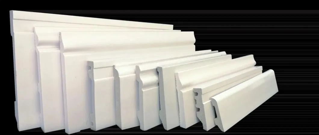 White Color 10cm Height Brazil Skirting Board Baseboard with Clip Slot Polystyrene Skirting