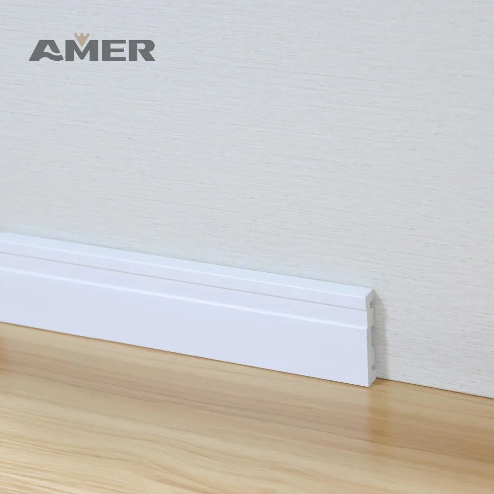 Rongke OEM Covers Wooden Polystyrene Flooring MDF Trim Square Baseboard MDF Moulding Fiber Skirting