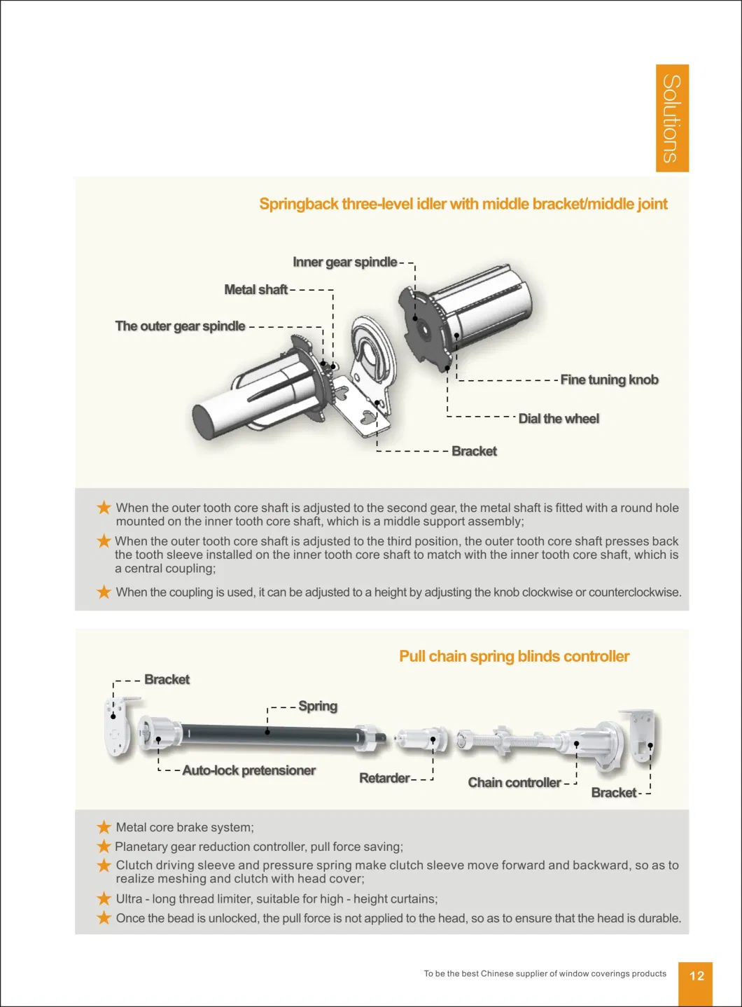 K55 Noiseless Easy Handling Clutch Roller Blinds Accessories Manual Roller Shutter Components