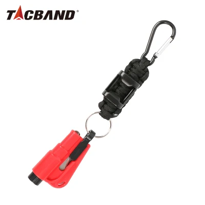 Tacband Multi Schlüsselanhänger Fensterbrecher Sicherheitsgurtschneider Karabiner Dosenöffner Survival Tool